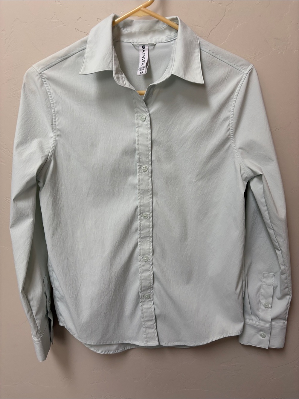 Athleta light green button down top
